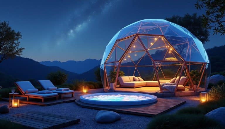 Nuit dans une bulle avec jacuzzi privatif : surface et autonomie